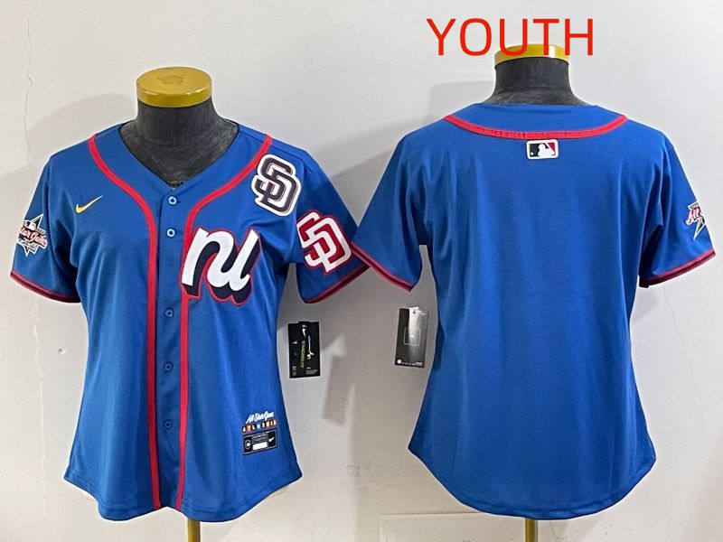 Youth 2025 San Diego Padres Blank Blue All star Nike MLB Jersey style 02